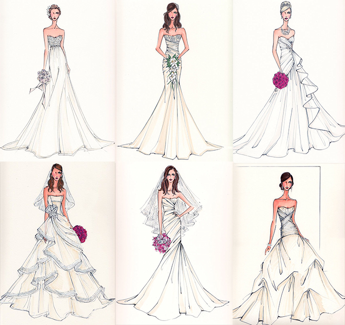Quase à Toa: Dress Sketches da YesMyBride