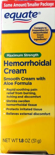 Equate Maximum Strength Hemorrhoidal Cream 1.8oz Compare to Preparation H