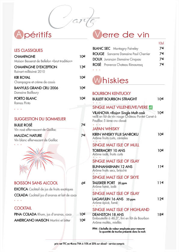 Nos Vins Et Alcools La Table Du Sommelier Albi
