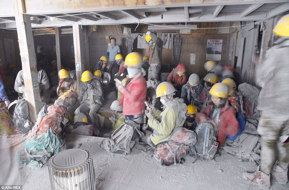 People After Volcano Eruption
