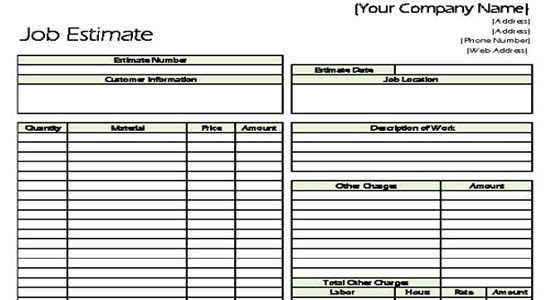 10 Job Estimate Templates  Excel PDF Formats