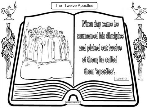 twelve apostles coloring page twelve apostles  jesus