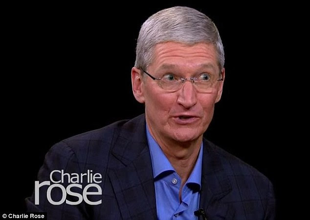 During an interview with US chat show host Charlie Rose, Apple's chief executive Tim Cook (pictured) said: ¿TV is [a product] we continue to have interest in, but it's stuck back in the seventies. When you go in your living room to watch the TV, it almost feels like you¿re rewinding the clock'