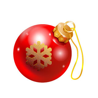 無料素材 光沢感がきれいなクリスマスのツリー飾りのイラストアイコン