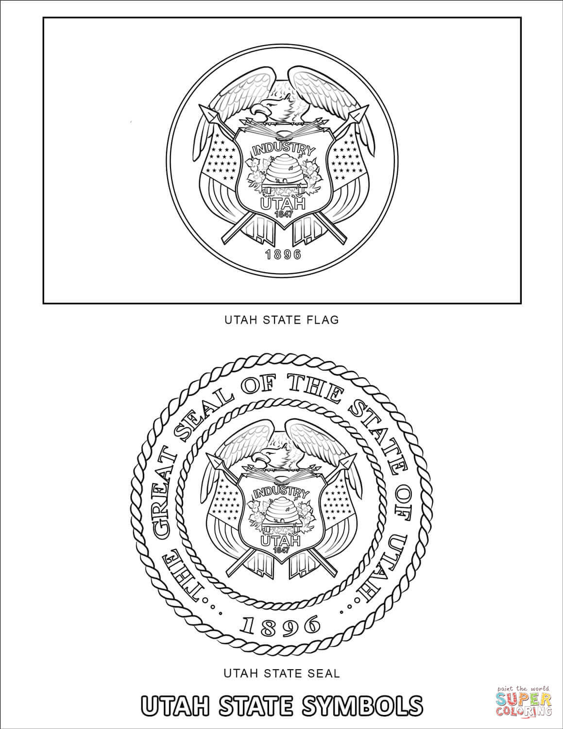 Download Utah State Symbols coloring page | Free Printable Coloring Pages