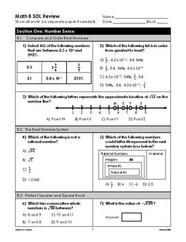  4th grade math sol review packet pdf william wests english worksheets