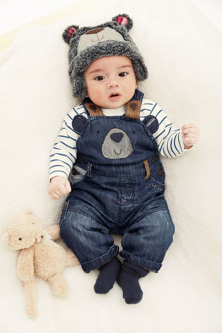 Newborn Clothing - Baby Clothes and Infantwear - Next Bear Denim Dungarees - EziBuy Australia
