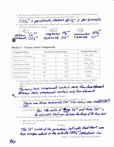 Naming Compounds Worksheet Answers