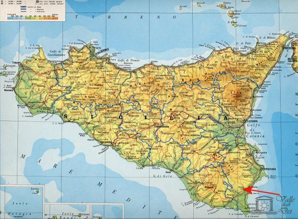 Valle degli Dei - mappa sicilia