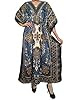 Beach Wear Kaftan Boho Hippy Black Gray Printed Maxi Dress Caftans