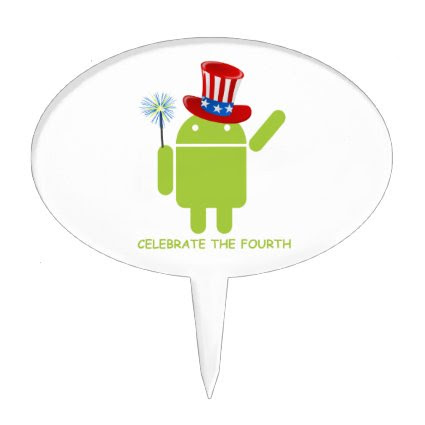 Celebrate The Fourth (Android Bug Droid) Cake Topper