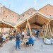 Constellation Bar, Liverpool architecture, wooden canopy, canopy, triangular structure, timber architecture, rainwater, Hugh Miller, wood furniture