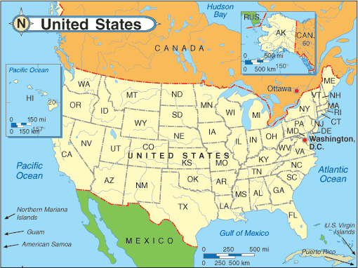 The Map Of The United States