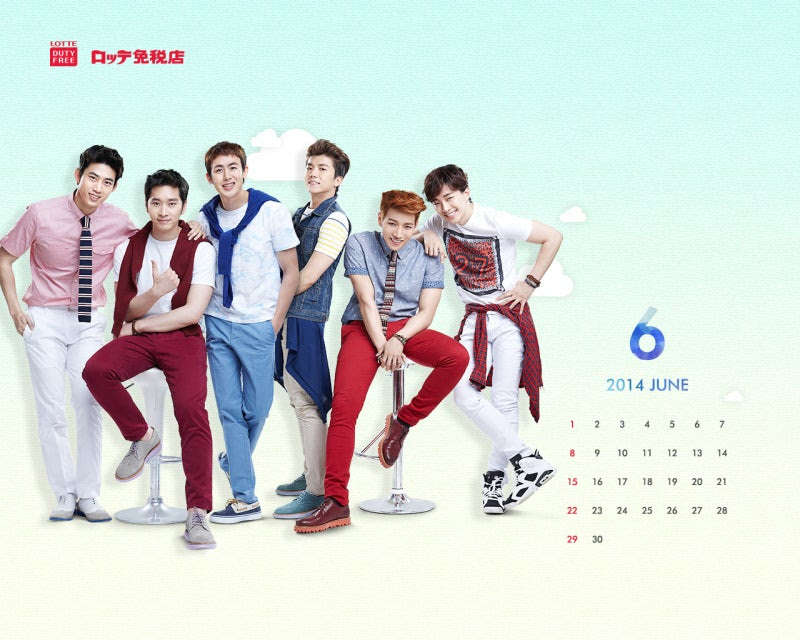 2pm ロッテ免税店 14年6月 カレンダー Pc背景壁紙画像 高画質 K Pop Bigbang Twice Exo 防弾少年団 東方神起 Super Junior最新情報
