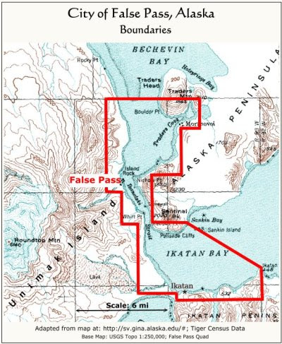 Unimak Pass Alaska Map