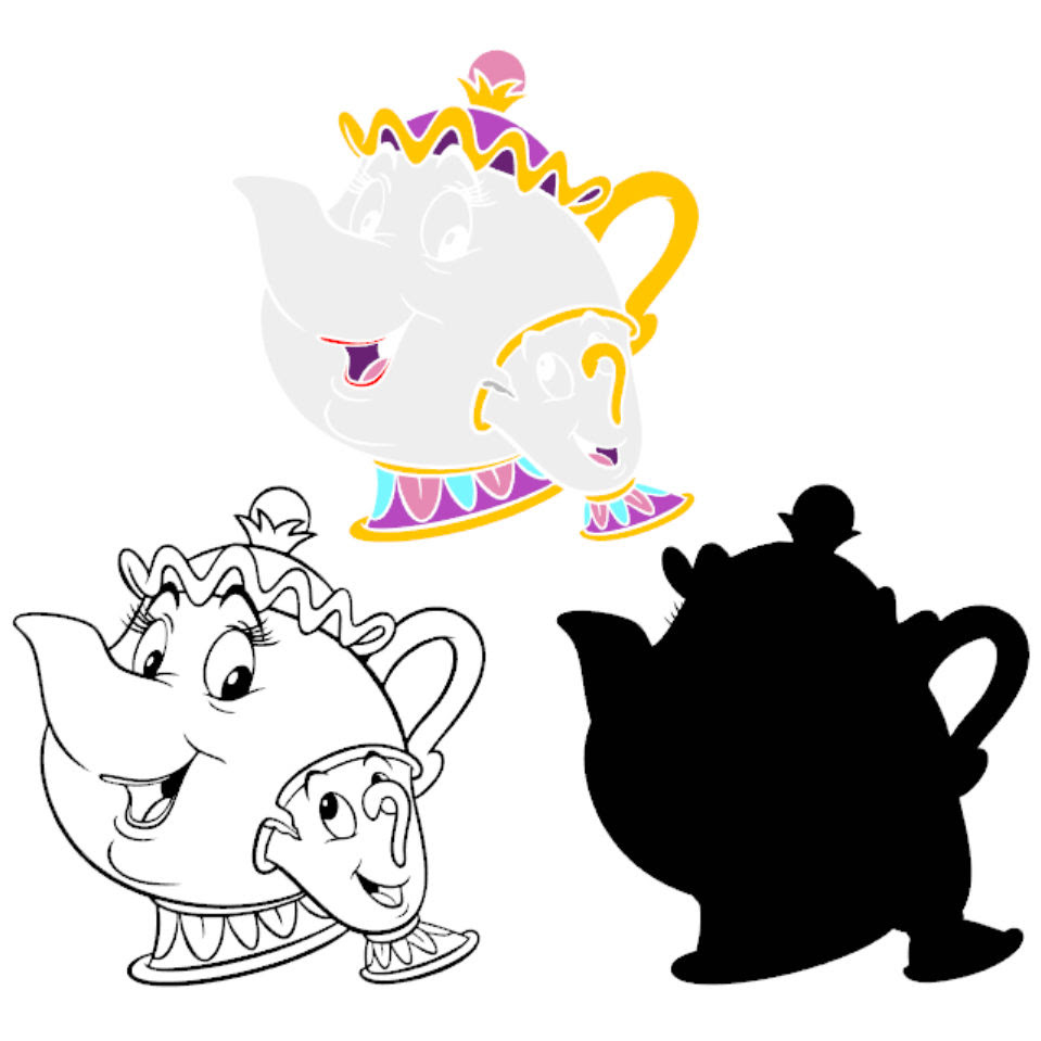 Download Mrs Potts Silhouette at GetDrawings | Free download
