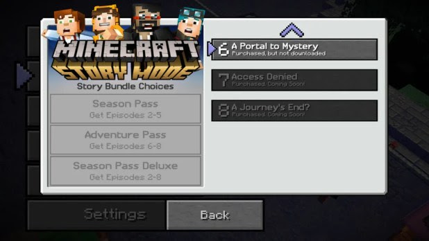 Minecraft Story Mode all episodes unlocked
