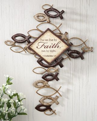 Christian Fish Ichthys Religious Wall Cross