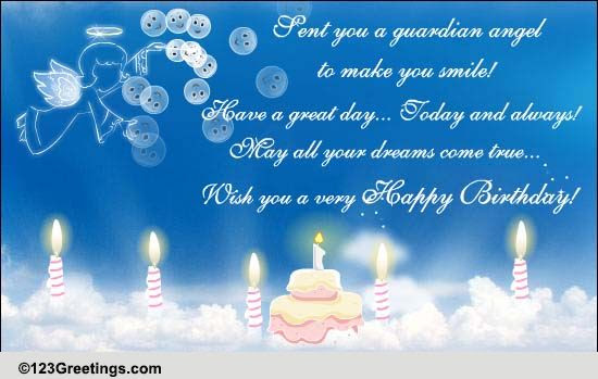 Sent You A Guardian Angel Free Birthday Wishes eCards 