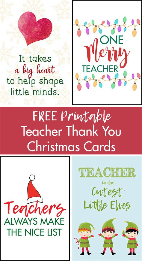  free printable teacher thank you christmas cards rose clearfield