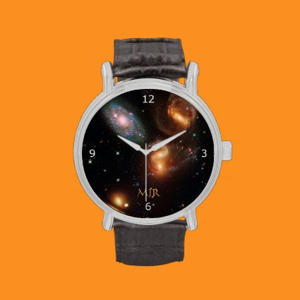 Monogram Stephans Quintet deep space star galaxies Wrist Watch