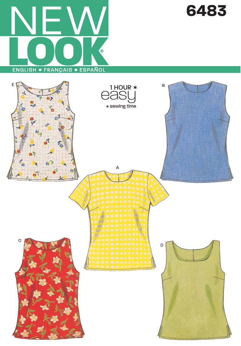 New Look 6483 Misses Tops sewing pattern