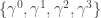 \{\gamma^0,\gamma^1,\gamma^2,\gamma^3\}