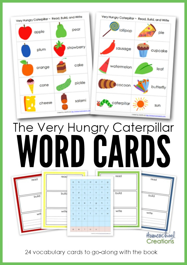 The Very Hungry Caterpillar Word Cards - FREE Printable