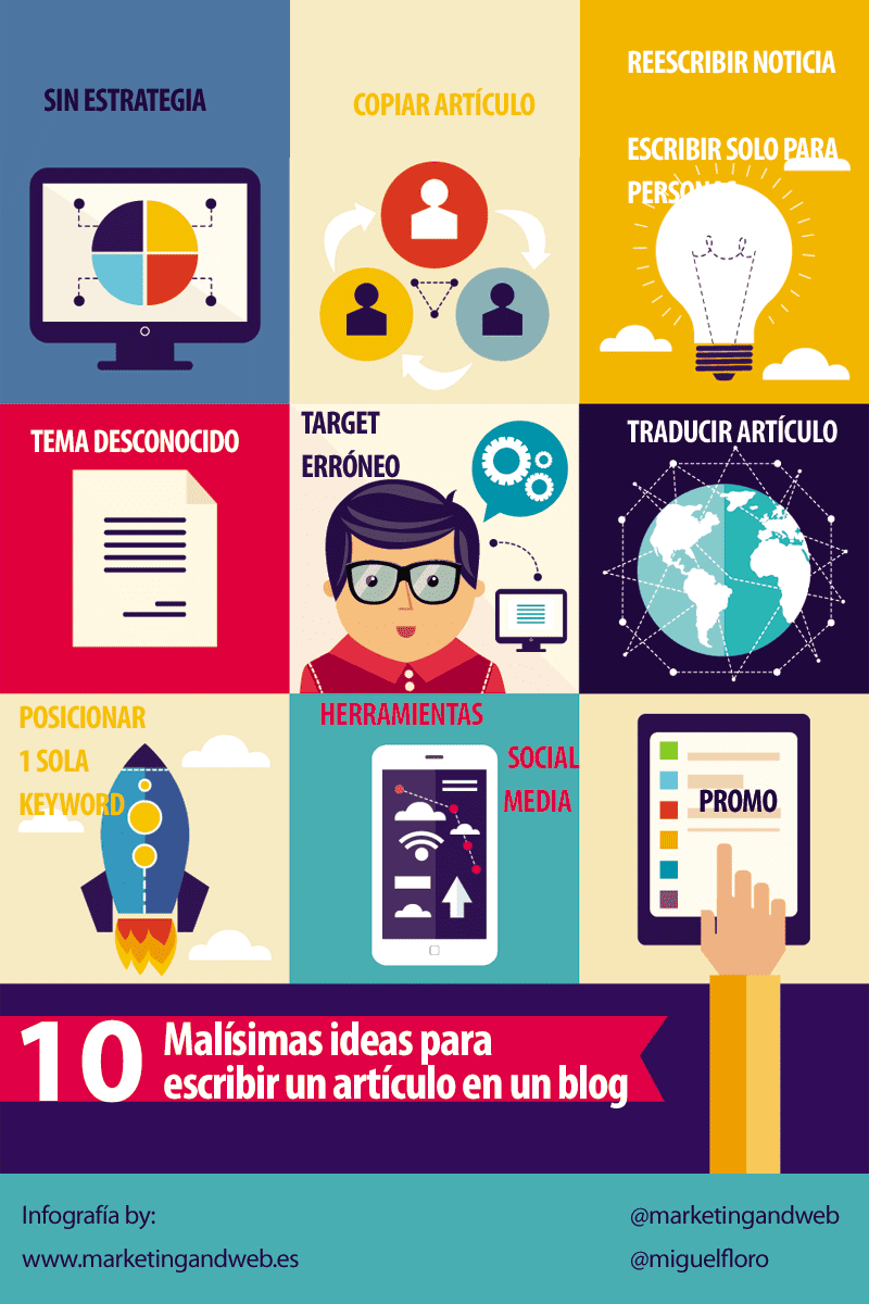 10 malas ideas para escribir un artículo en un Blog