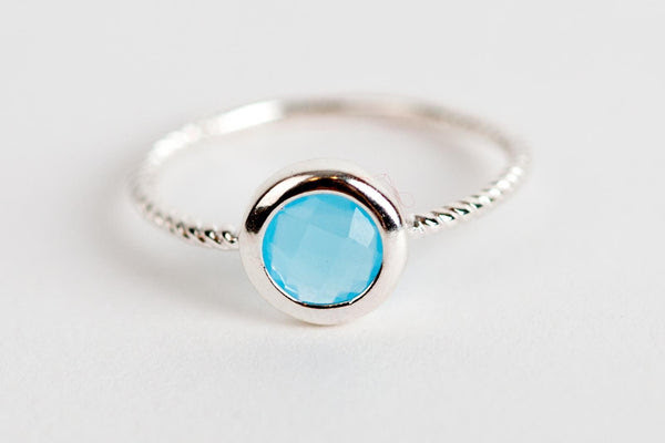 Bague Fine Argent Avec Pierre