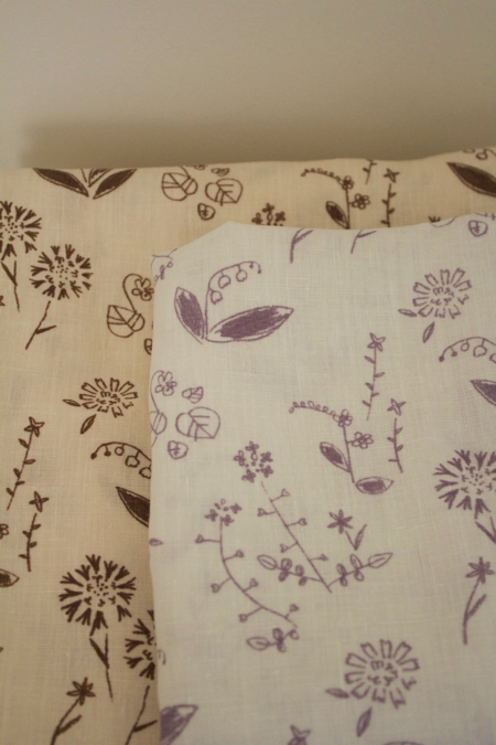 Linen linen print wild flowers