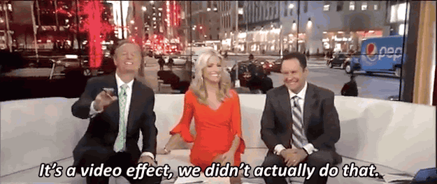 BUT the clip in the tweet stops before the show's hosts explain that the blinking lights aren't actually real.