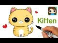 how draw cute cat How to draw cute kawaii kitten / cat playing with
yarn easy step by
