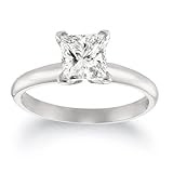 Certified Platinum Princess-Cut Solitaire Diamond Engagement Ring (1 1/2 cttw, G-H Color, VS2 Clarity)