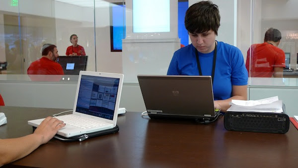 to Apple Genius Bar,