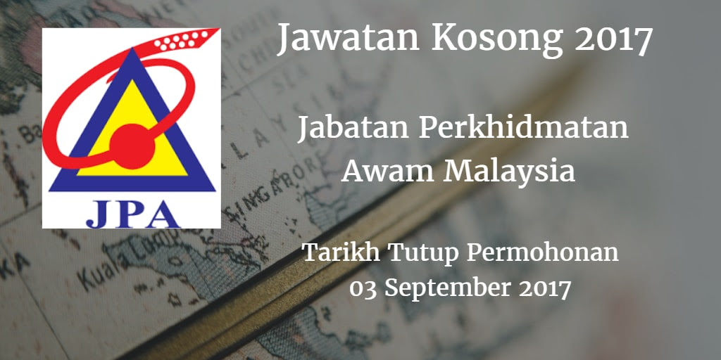 Jawatan Kosong JPA 03 September 2017