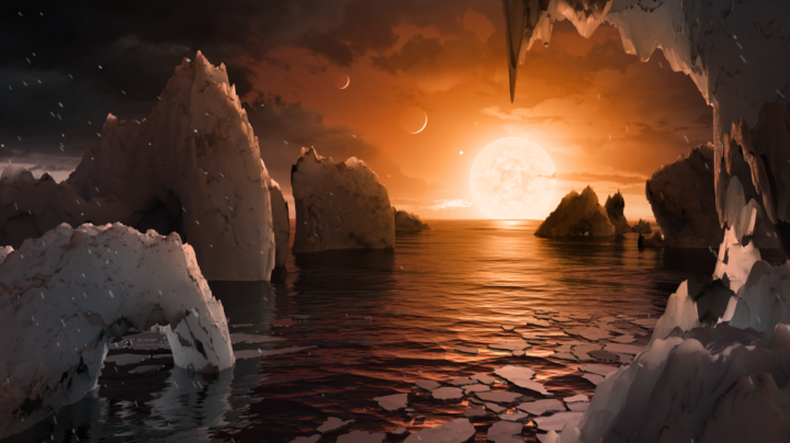 Artist's rendering of Trappist-1f, an Earth-sized planet that could support life.