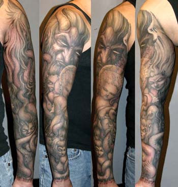 sleeve tattoo angels. religious sleeve tattoo designs for men