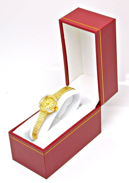 Original-Foto 4, DUGENA DIAMANT-DAMENUHR 14K GELBGOLD TOP-UHR UNGETRAGEN, U1021