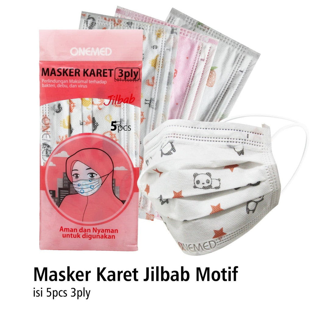 Masker Hijab Motif