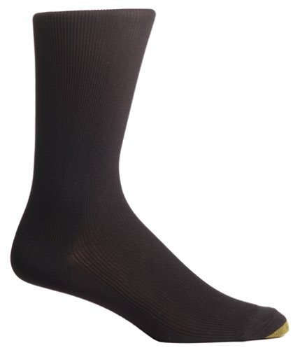 Gold Toe Men's Metropolitan Dress Sock, Black, 3-Pack Sock Size 10-13