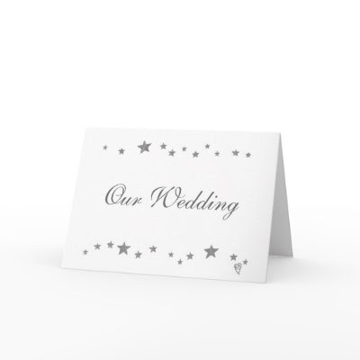 Silver Stars, wedding invitation cards