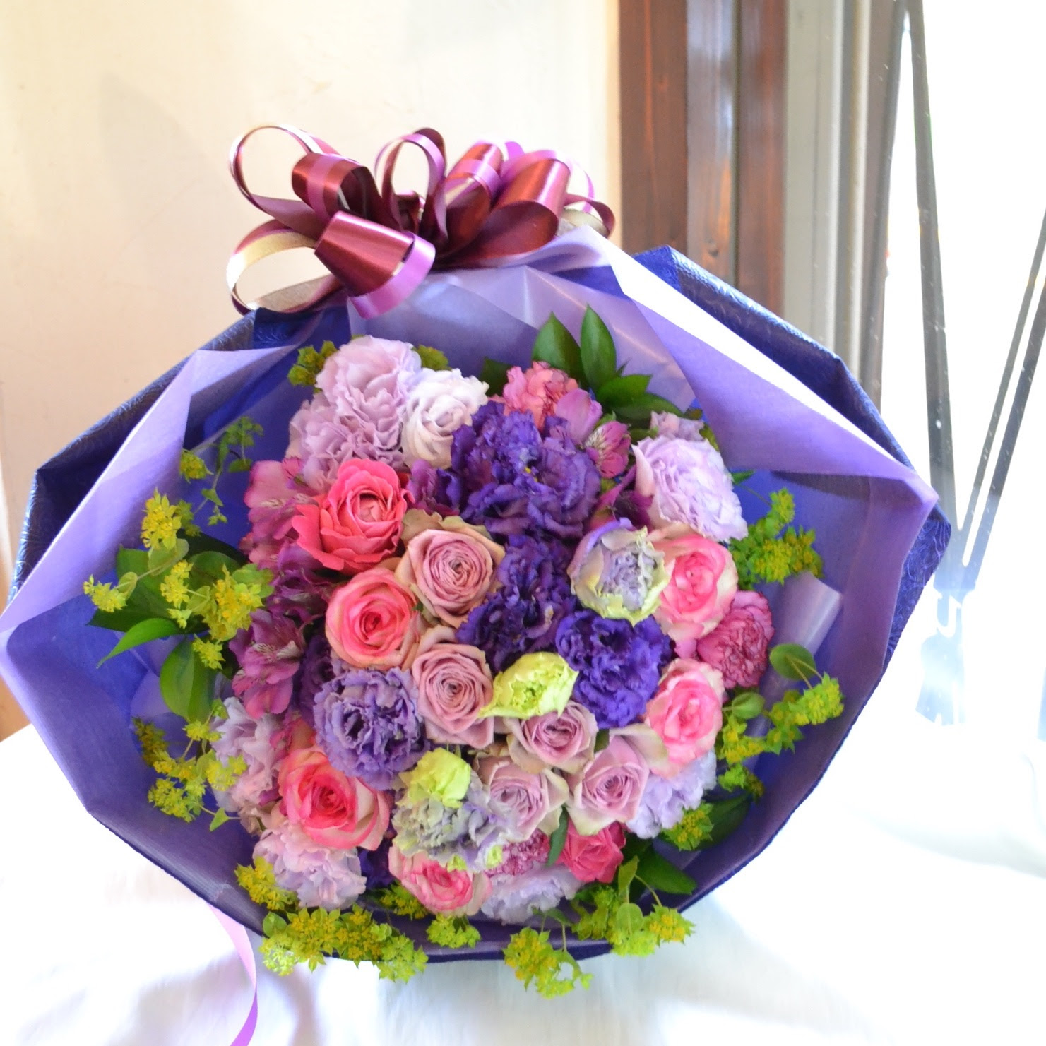 福岡博多の花屋ウエスト アッシュ 青紫系のお花