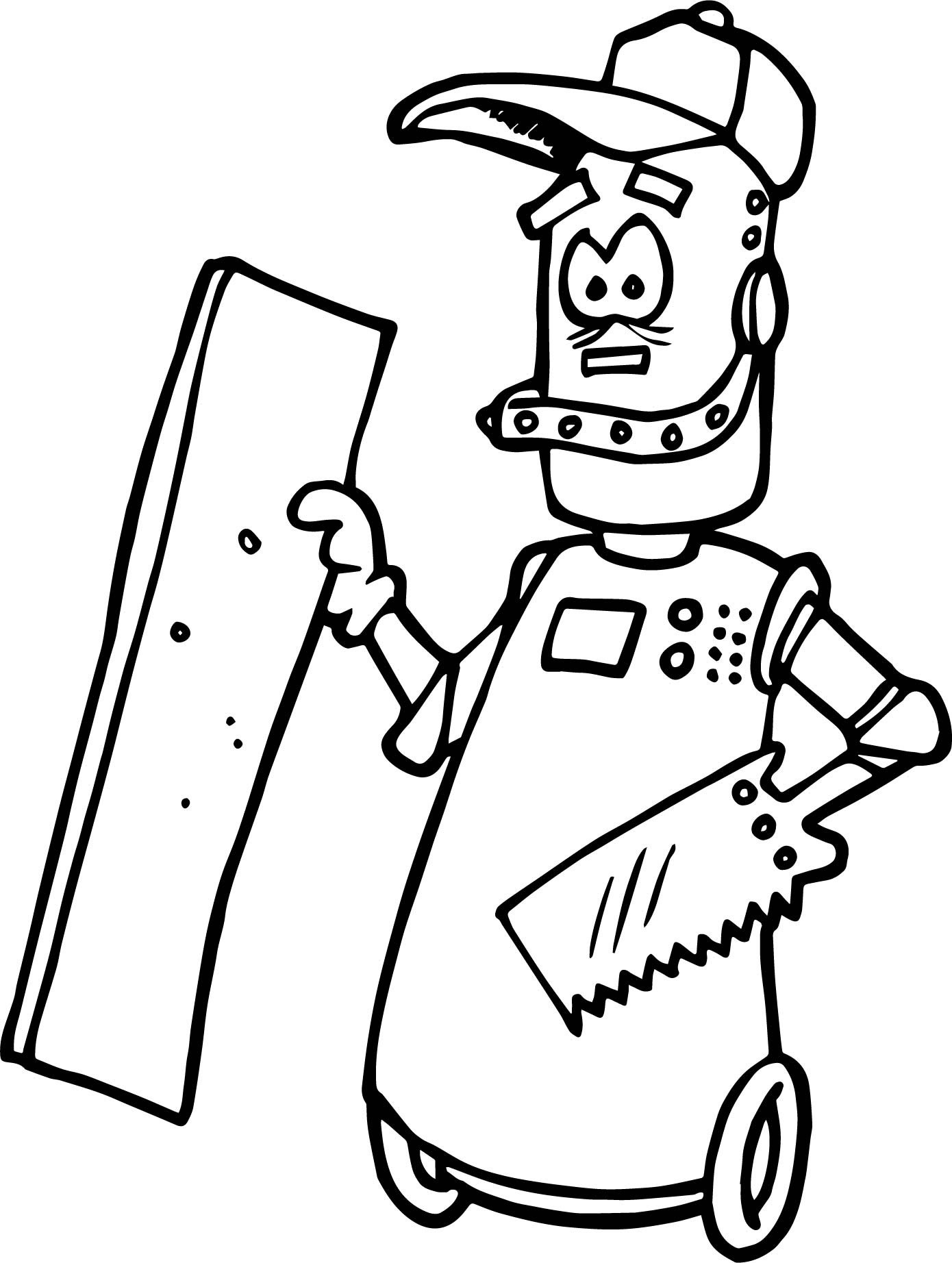 Carpenter Robot Coloring Page | Wecoloringpage.com