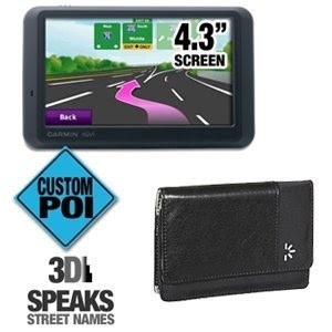 Garmin Nuvi 755T GPS (RB) and Leather Case Bundle On Sale