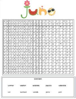 If so, then you're in luck. june word search by where the lesson plans grow tpt