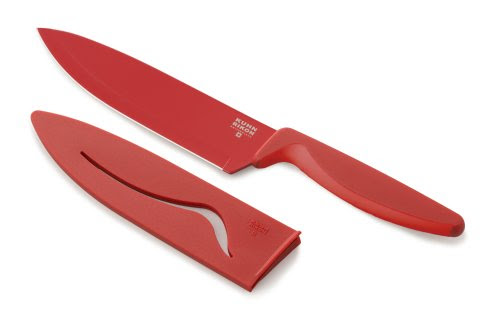  Kuhn Rikon 6-Inch Nonstick Colori Chef's Knife, Red 