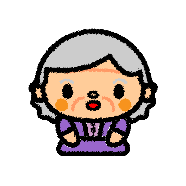手書き風でかわいいおばあちゃんの無料イラスト 商用フリー オイデ43