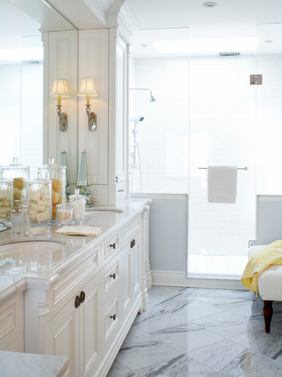 Diagnol Tile Floor - Traditional - bathroom - Kimberley Seldon ...