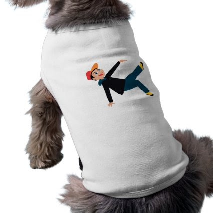breakdancing boy graphic.png dog tshirt